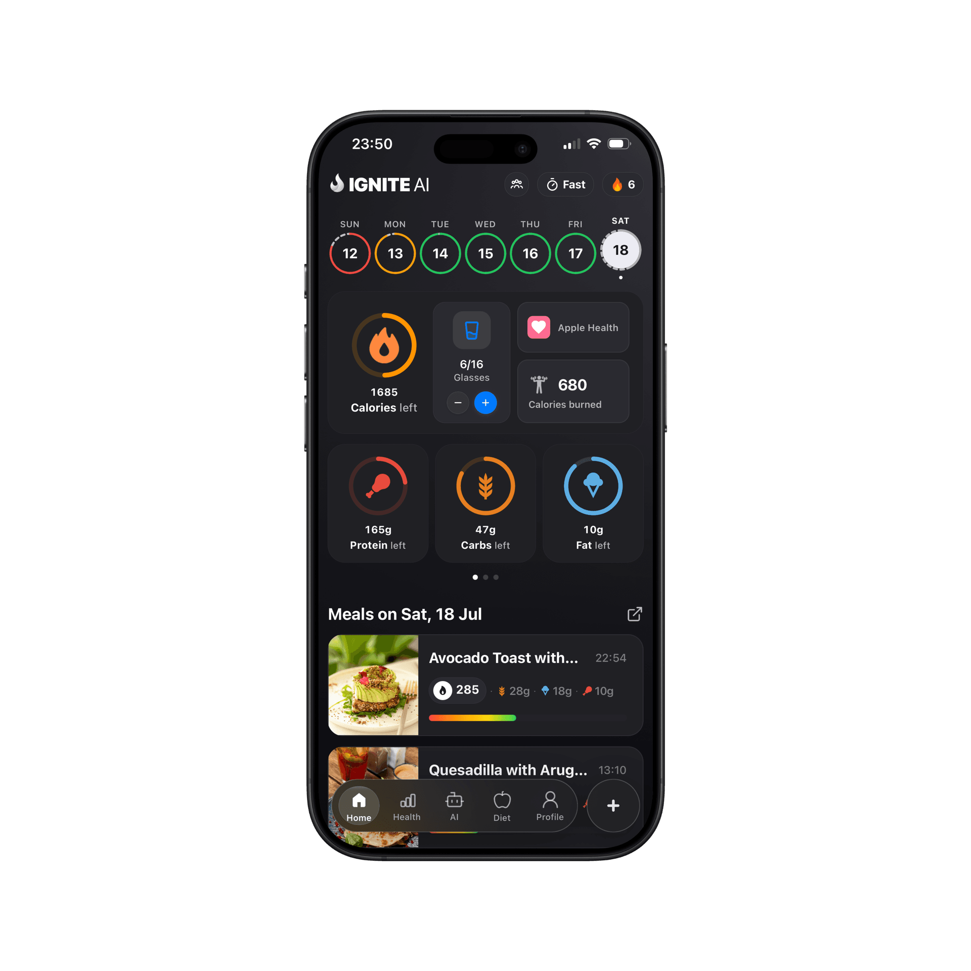 IGNITE AI Dark theme